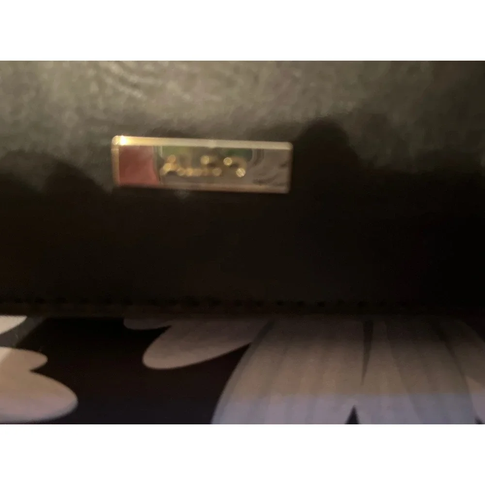 ALDO Black Quilted Handbag Embellished Gold Chain Charms‎ Lipstick Lips Heels - Picture 4 of 9